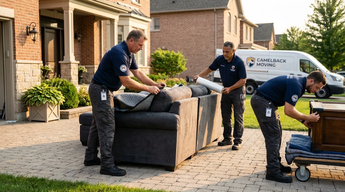Large estate moving crew wrapping furniture in Pascagoula, MS
